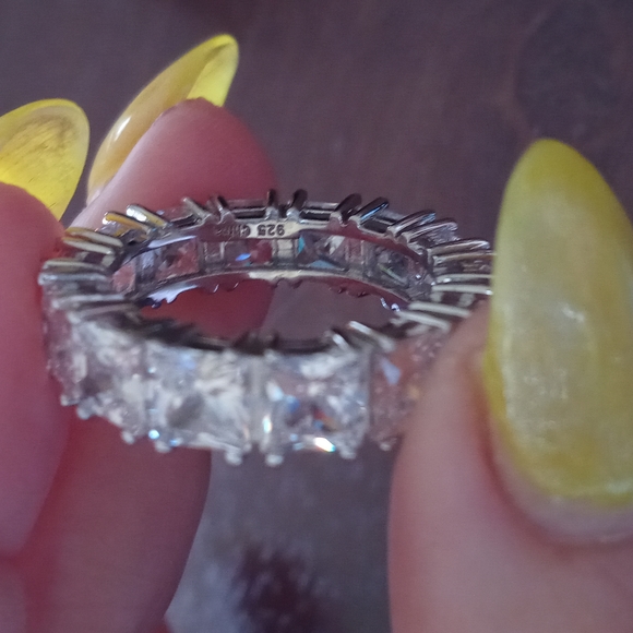 Sterling 925 CZ Ring, Sz 8 - Picture 12 of 13